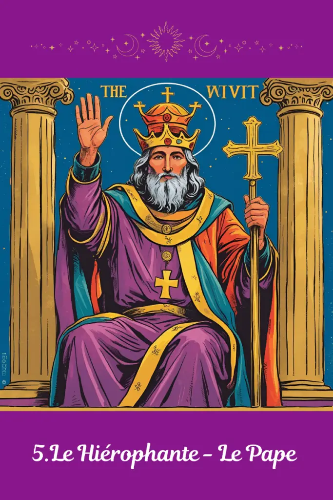 Carte du Pape – Tarot de Marseille – symbolise la transmission, la guidance et l’écoute intérieure