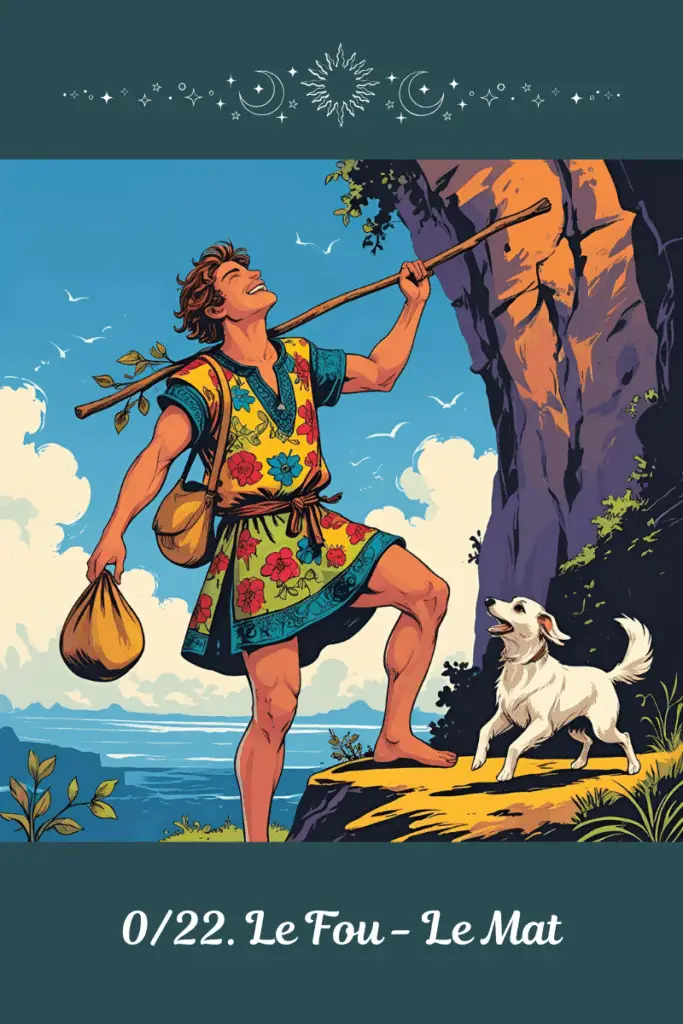 Carte du Mat – Tarot de Marseille – symbolise le départ, la liberté et l’instinct